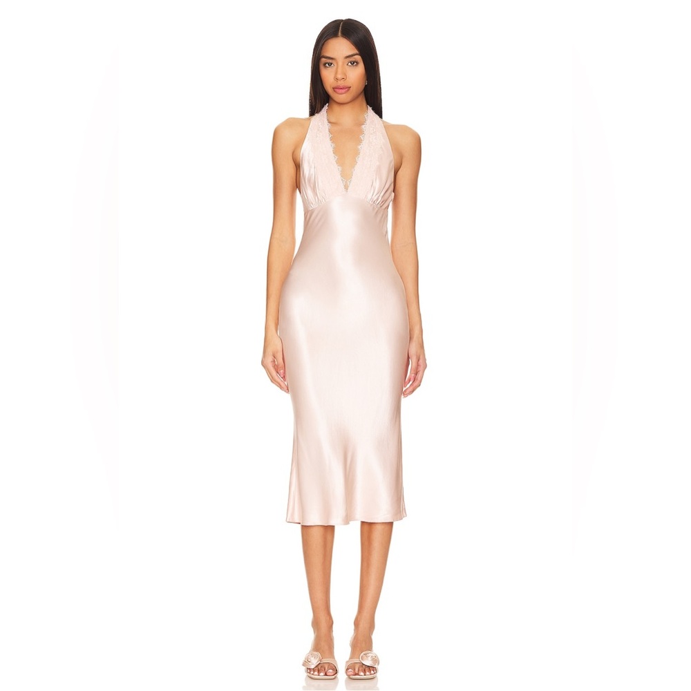 Dara Midi Dress in Blush Pink MAJORELLE
